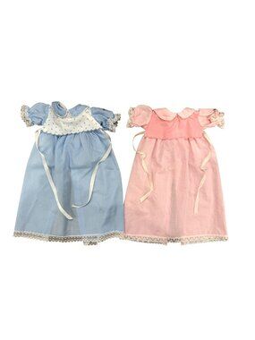 Vintage Cabbage Patch Kids Preemie Nightgowns Blue Pink Coleco Doll Clothes
